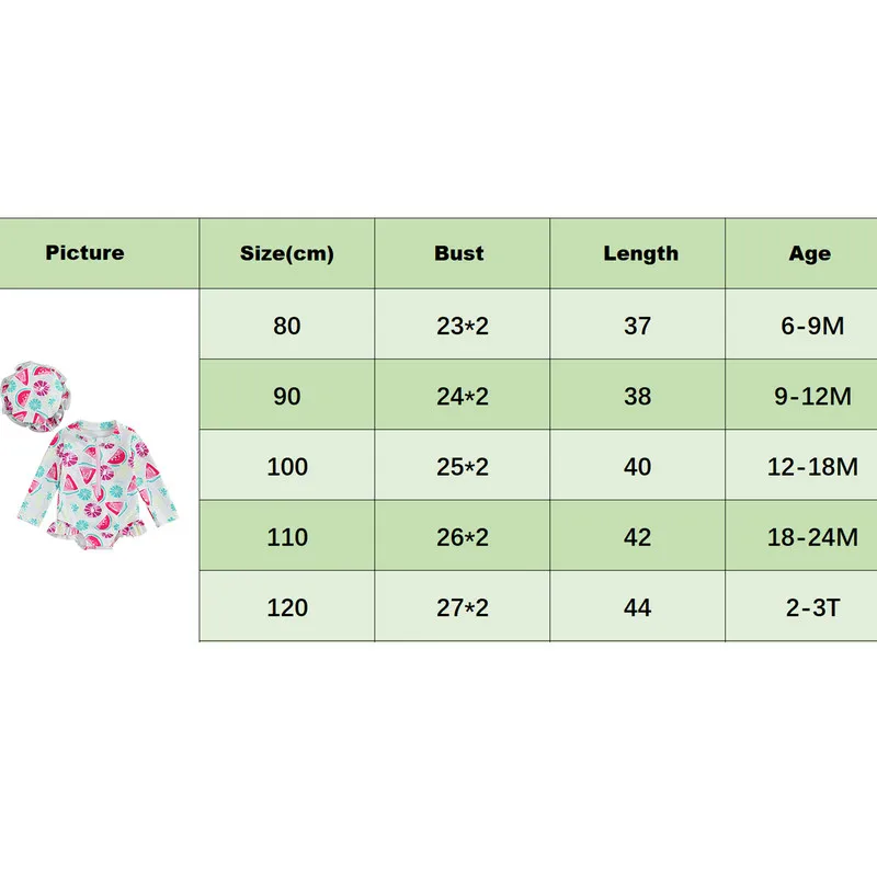 Купальник для маленьких девочек с принтом арбуза и оборками