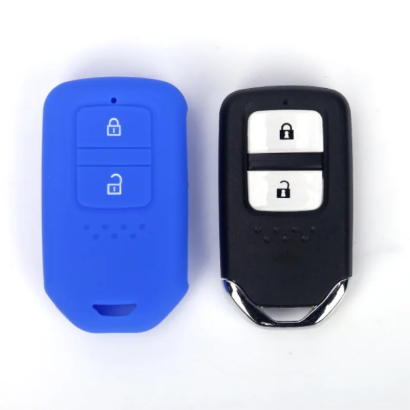 

2 Button Silicone Rubber Car Key Cover Case Holder for Honda Vezel City Civic Jazz CRV Crider HRV Fit Freed Smart Key