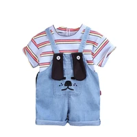 new summer baby boys clothes suit children girls fashion striped t shirt overalls 2pcsset toddler casual costume kids tracksuit