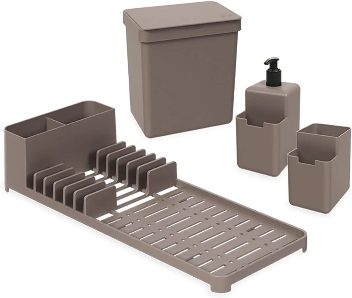 

Kit Organize Your Sin Single , 20858/0467, Warm Gray Foldable Dishes Drainer Wooden Plates Mugs Rack Stand Holder Kitchen Suppli