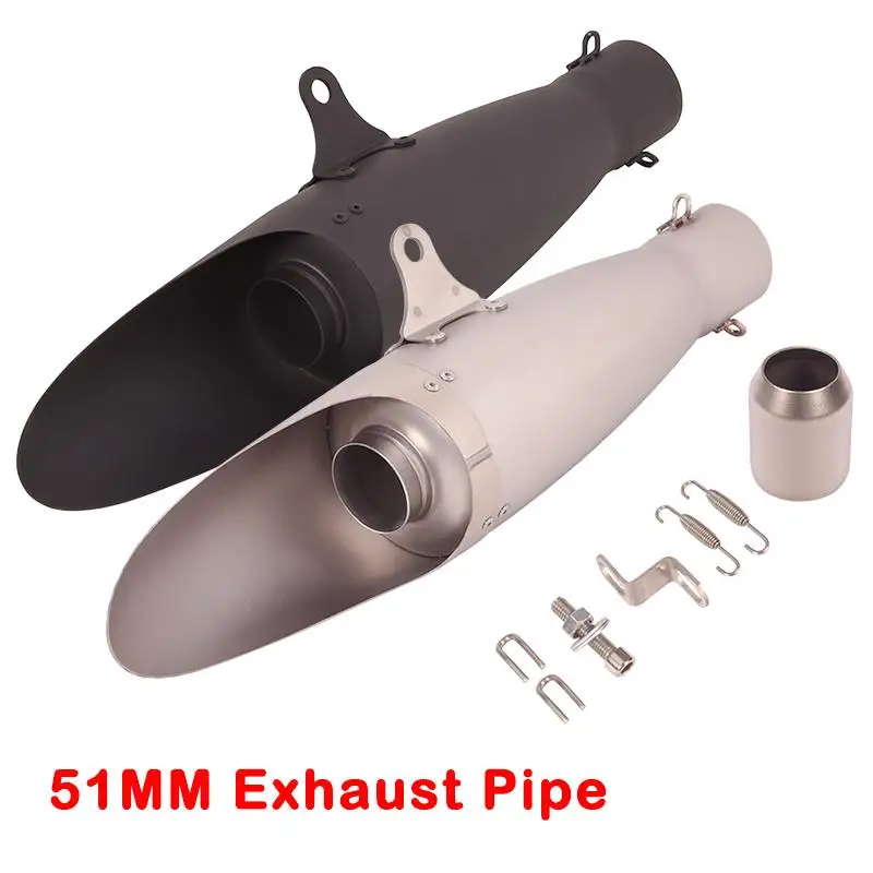 50.8MM Motorcycle Exhaust Pipe Muffler Universal Dirt Bike ATV Escape Silencer Stainless Steel Without DB Killer