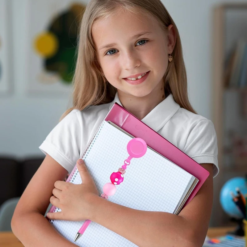 12 шт. шариковая ручка для значка катушка с зажимом из бисера 6 цветов письма