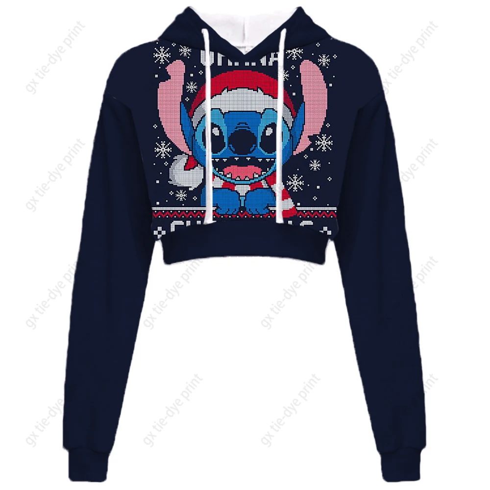 

Disney Loose Sweatshirt Cartoon Stitch Print Hoodie Aesthetic Kawaii Clothes Anime Hoodie Christmas Clothes Streetwear Women