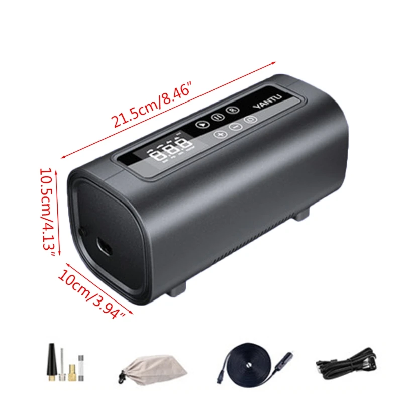 Портативный воздушный насос электрический двухцилиндровый RGB для автомобиля