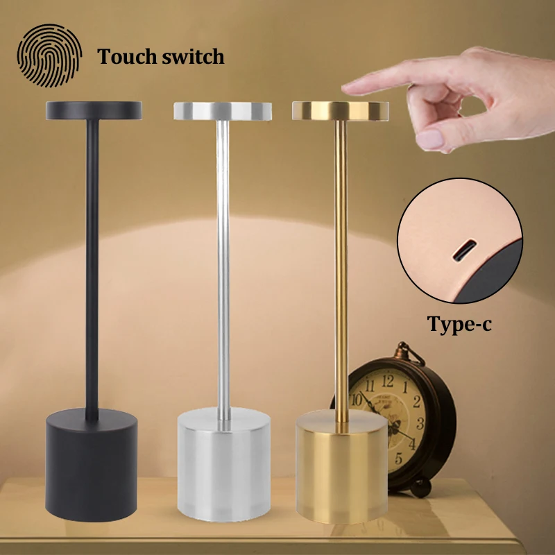 

Modern LED Rechargeable Table Lamp Restaurant Bedside USB Wireless Desk Lamp Portable Reading Hotel Bar Decor For Living Room