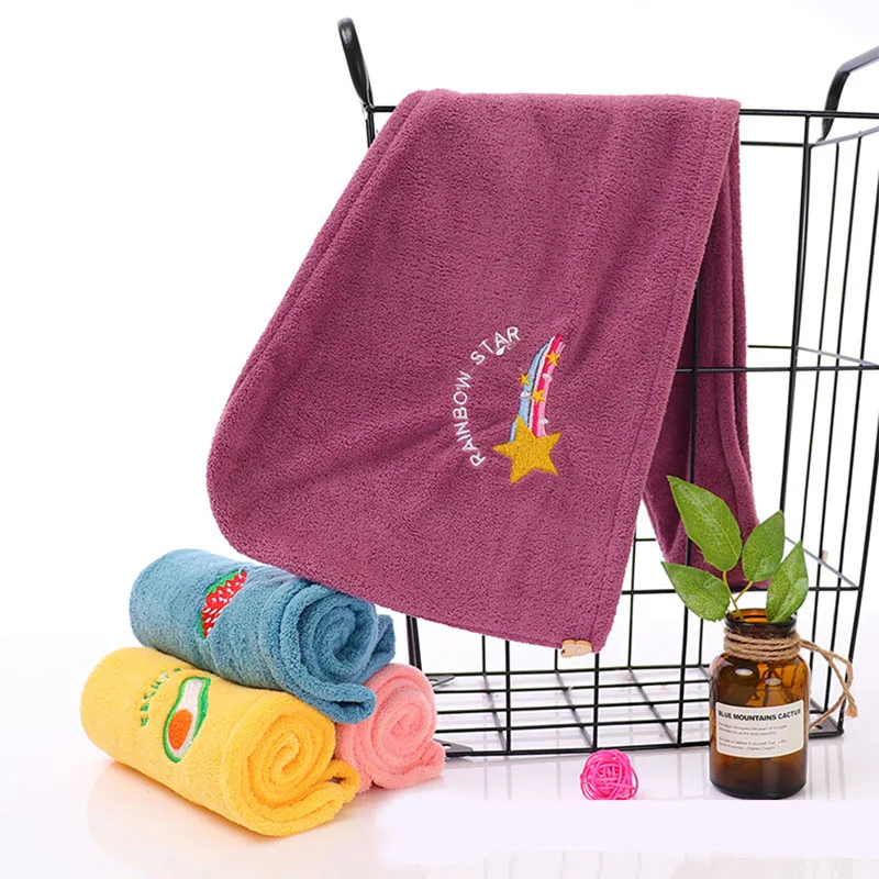 

Magic Microfiber Shower Cap Embroidery Towel Bath Hats Dry Hair Cap Quick Drying