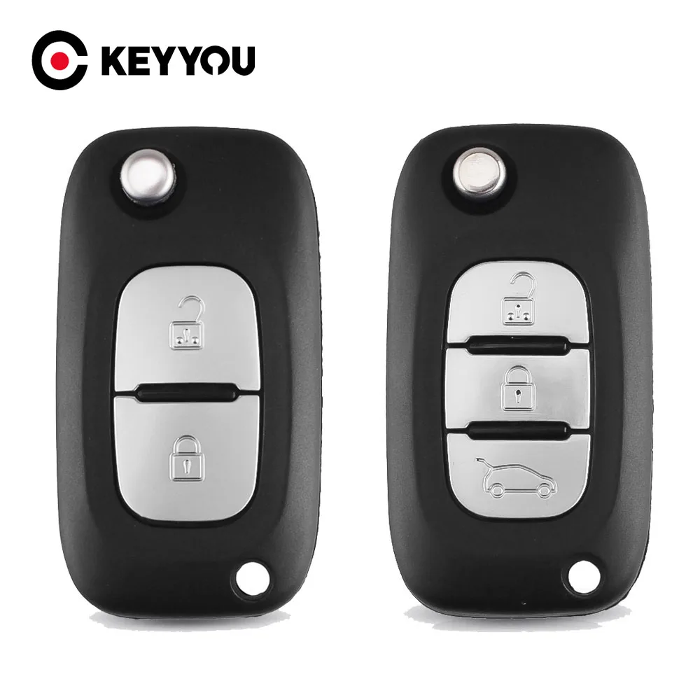 KEYYOU 2/3 Tasten Filp Auto Fernbedienung Schlüssel Fall shell für Renault Fluence Clio Megane Kangoo Modus Auto Schlüssel Mit NE73/VA2 Klinge – Detail 2