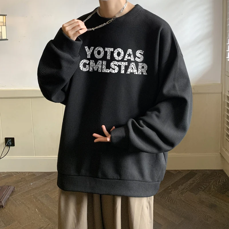 

Осень-весна 2023, толстовка с капюшоном для мужчин, черный свободный пуловер в стиле хип-хоп, панк, Уличная Повседневная модная одежда, большой размер 5XL