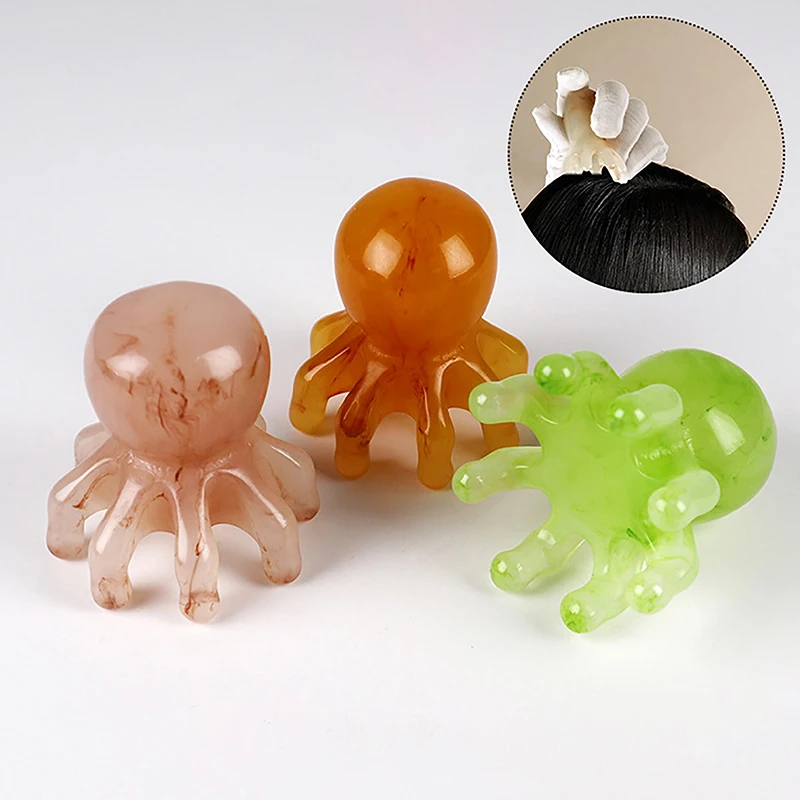 1 Pc Resin Octopus Comb Head Massager Meridian Scraping Scalp Massage Brush Acupuncture SPA Gua Sha Health Therapy Tool