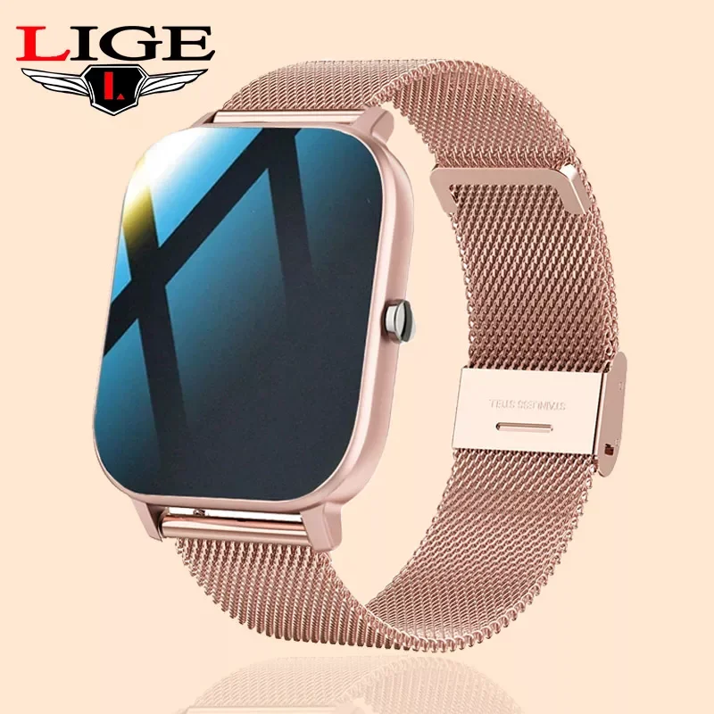 

LIGE Fashion Women Smart Watch Full Touch Music Control Men Sports Watch Fitness Tracker 2022 New Smartwatch Ladies + Clock Box
