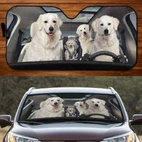 funny kuvasz dog family driving dog lover dog lover car sunshade car window sun cover for kuvasz dog lover car windshield for