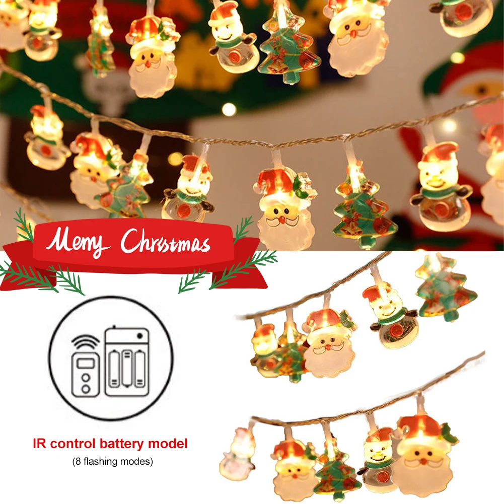 

3M/6M Christmas String Lights Santa Claus Garland Snowman Elk String Light Christmas Tree Decoration For Home Yard Garden