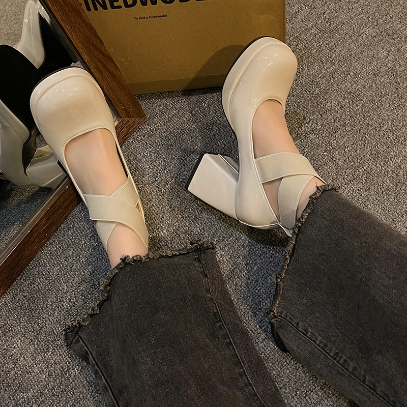 Mary Jane Women's Shoes 2023 New Fashion Platform High Heels Solid Lolita High Heels Casual Dress Shoes Women's Shoes Sandals