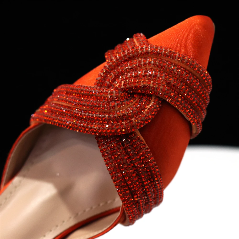 Venus Chan Italian Design Classic Women's Hand Bag Orange Color Matching High Heels African Wedding Party Shoe And Bag Set