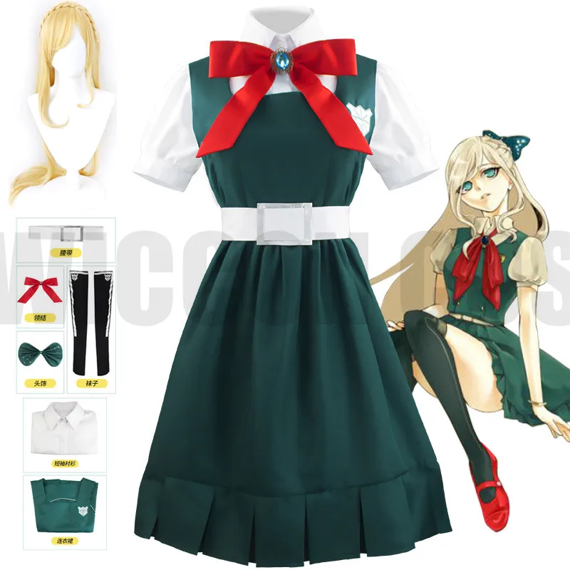 

Женский костюм для косплея из аниме «данганронпа 2», школьная форма и парик из м/ф «Despair Sonia Nevermind», костюм для Хэллоуина