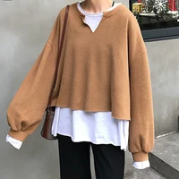 women casual o neck sweatshirt women all match fashion pullover 2021 plus size spring puff sleeve pullover korean tops harajuku