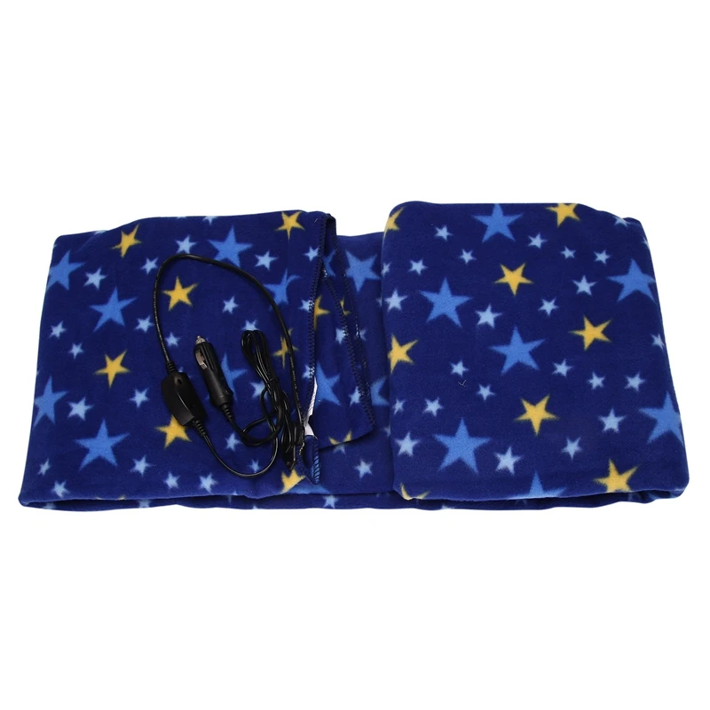 

12V Heated Travel Blanket (Starry Sky Plaid, 59 X 43 Inch) For Car And RV Great For Cold Weather Tailgating Camping Use