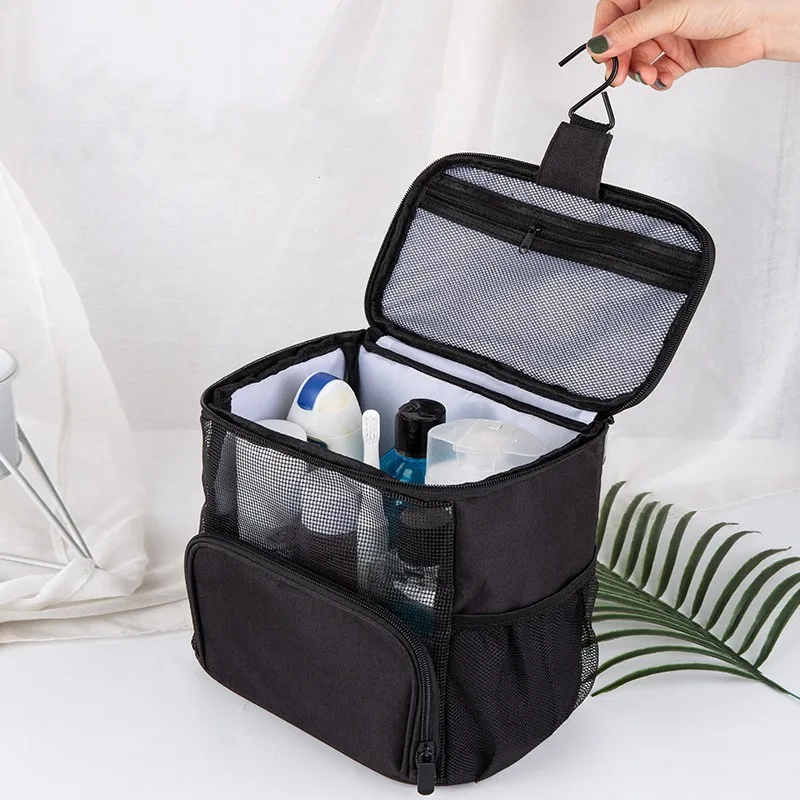 

Hanging Toiletry Bag With Metal Hooks Large Capacity Toiletry Bag Wall Mounted Portable Shower Organizer For Travel Storage Bag