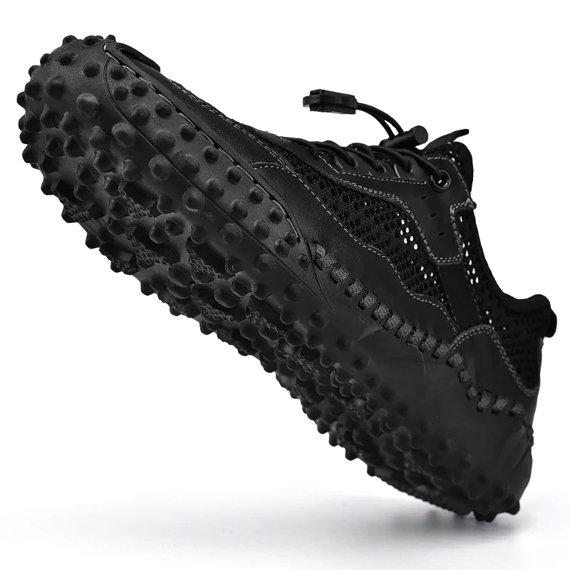 Men's Summer Hollow Breathable Golf Shoes Outdoor Grass Walking Sneakers Men's Golf Sneakers Men's Business Casual Shoes