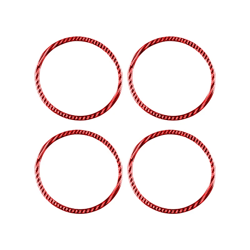 4 шт. декоративные наклейки для автомобильного динамика из углеродного волокна