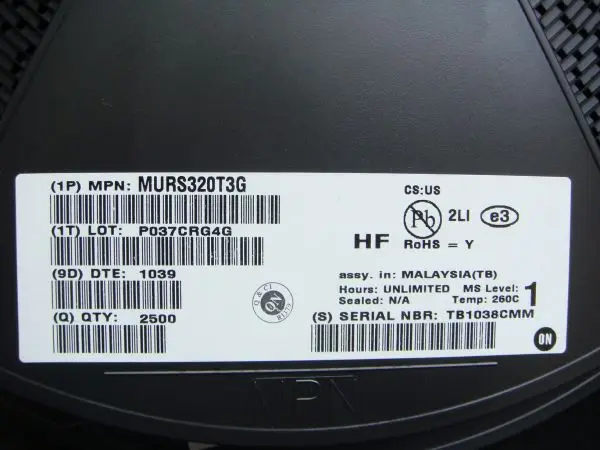 20 шт/партия MURS320T3G U3D DO-214AB 3A/200V