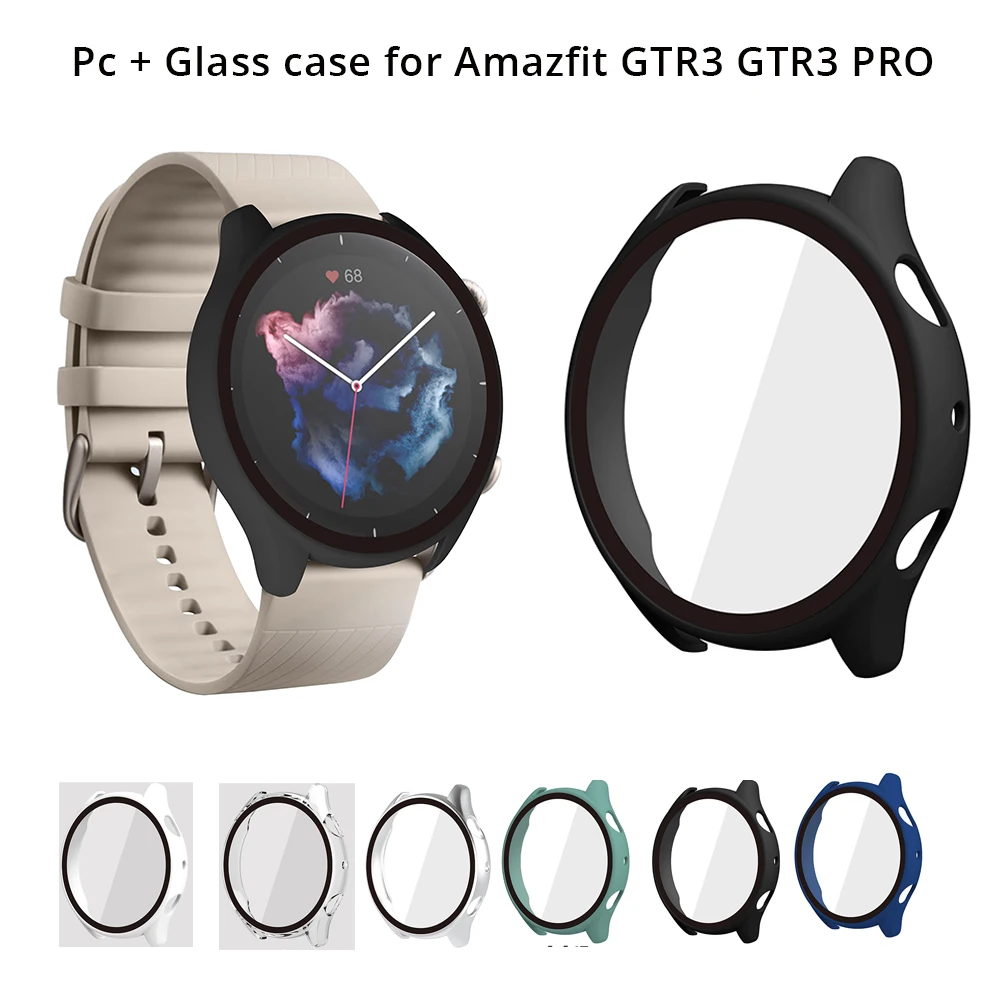 Чехол из поликарбоната со стеклом для Amazfit Gtr3 Pro защитное покрытие экрана