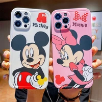 disney mickey minnie cute cartoon silicone phone cases for iphone 13 12 11 pro max xr xs max x couple anti drop soft cover gift