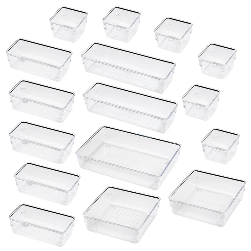 

16PC Drawer Storage Box Cosmetic Bathroom Drawer Storage Box Multi-Function Drawer Compartment Storage Box