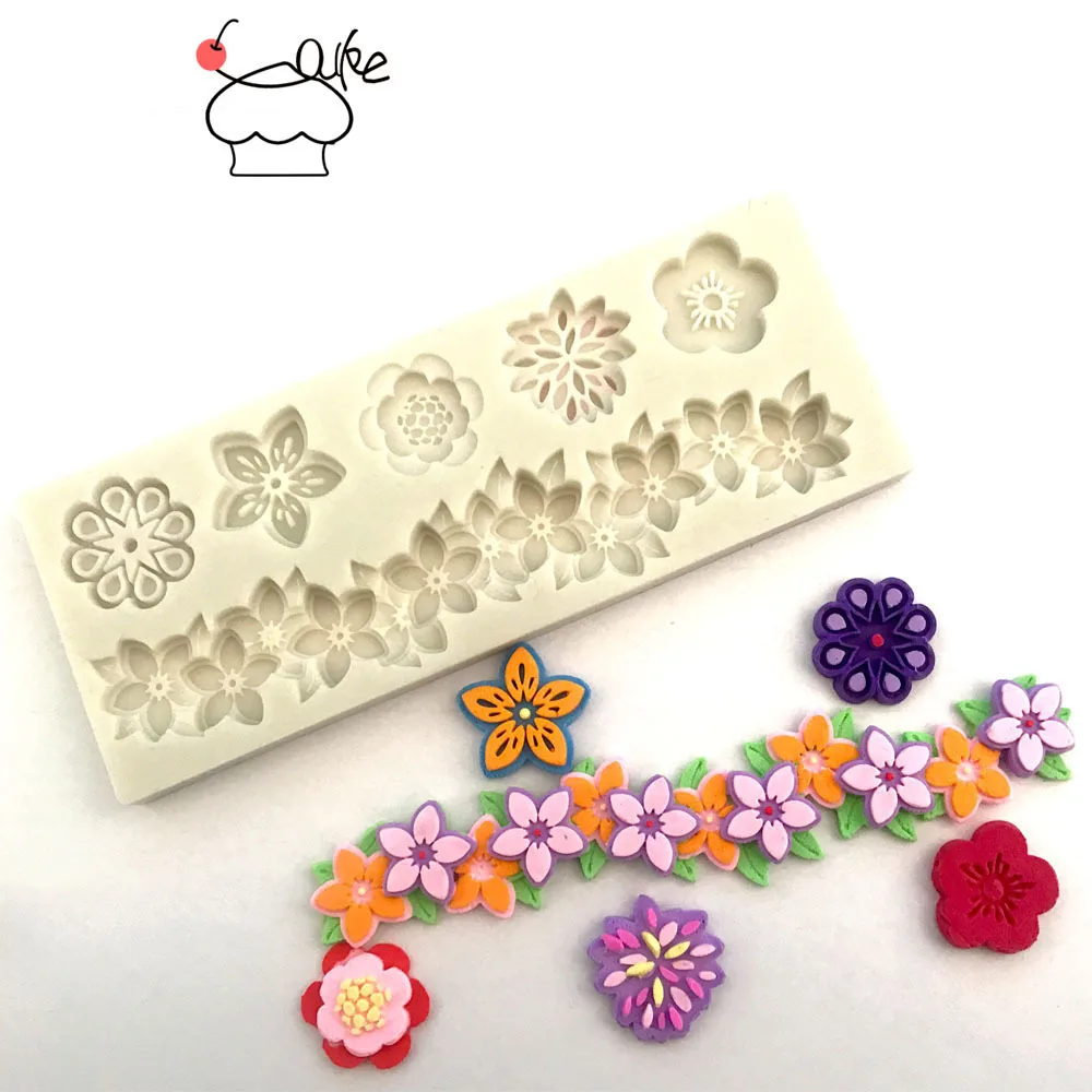 

3D Flowers A Variety of Fondant Silicone Mold DIY Cake Circumference Flower Bunch Mold Soft Candy Mould Chocolate Cake Mold