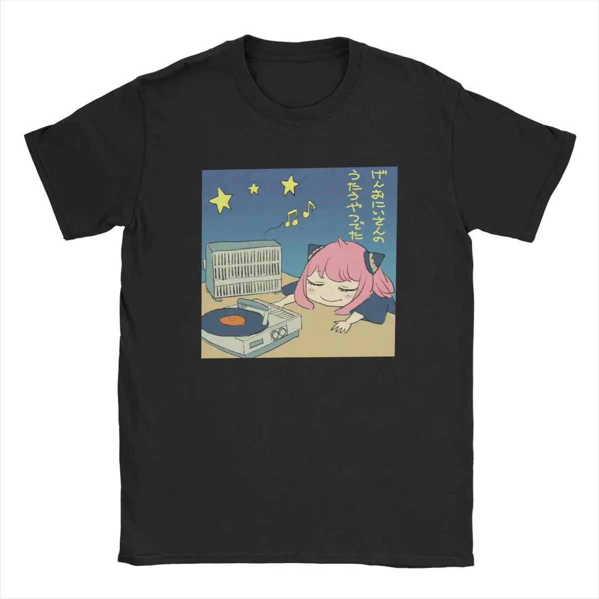 

Anya Listing Music Spy X Family T-Shirt Men Anime Manga Funny Cotton Tee Shirt Crew Neck Short Sleeve T Shirts Summer Clothing