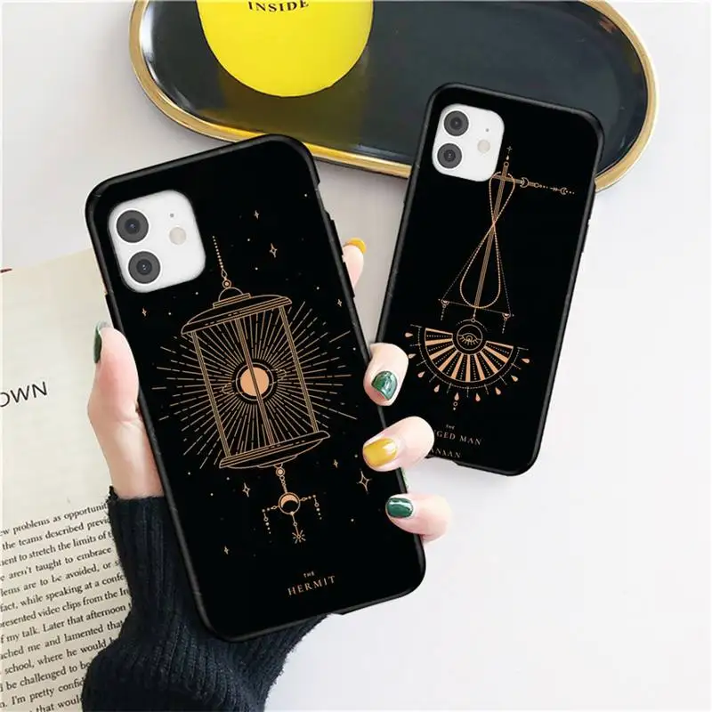 

Tarot Cards Tattoo Phone Case For iphone 12 11 13 7 8 6 s plus x xs xr pro max mini shell