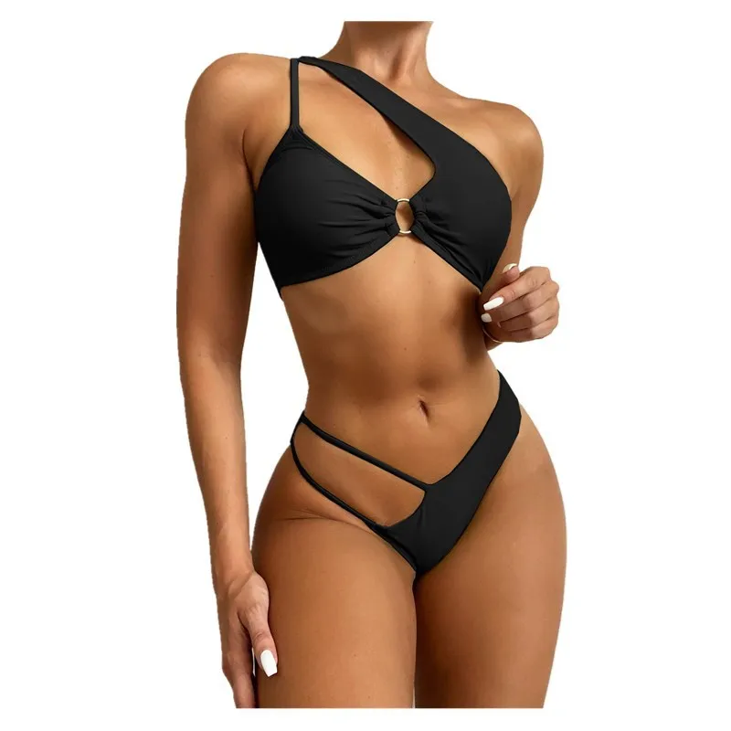 

Sexy Bikini Set One Shoulder Bikinis High Waisted Women Swimsuits Female Swimwear Bathing Suit Biquini Swimming Suits Beach