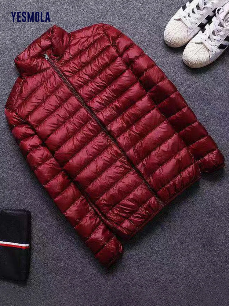 New Brand Autumn Winter Light Down Jacket Men's Fashion Hooded Short Large Ultra-thin Lightweight Youth Slim Coat Down Jackets