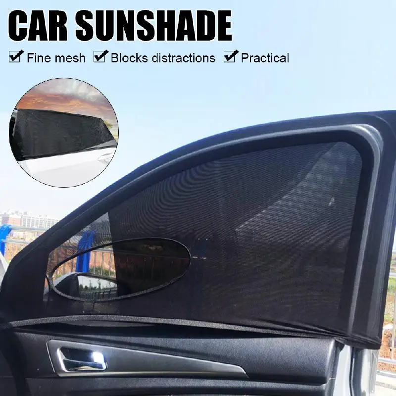 

2pcs/4pcs Car Sunshade Front Rear Window Shade Elastic Slip On Mesh Uv Sun Protection Car Sun Visor Heat Insulation Shade Screen