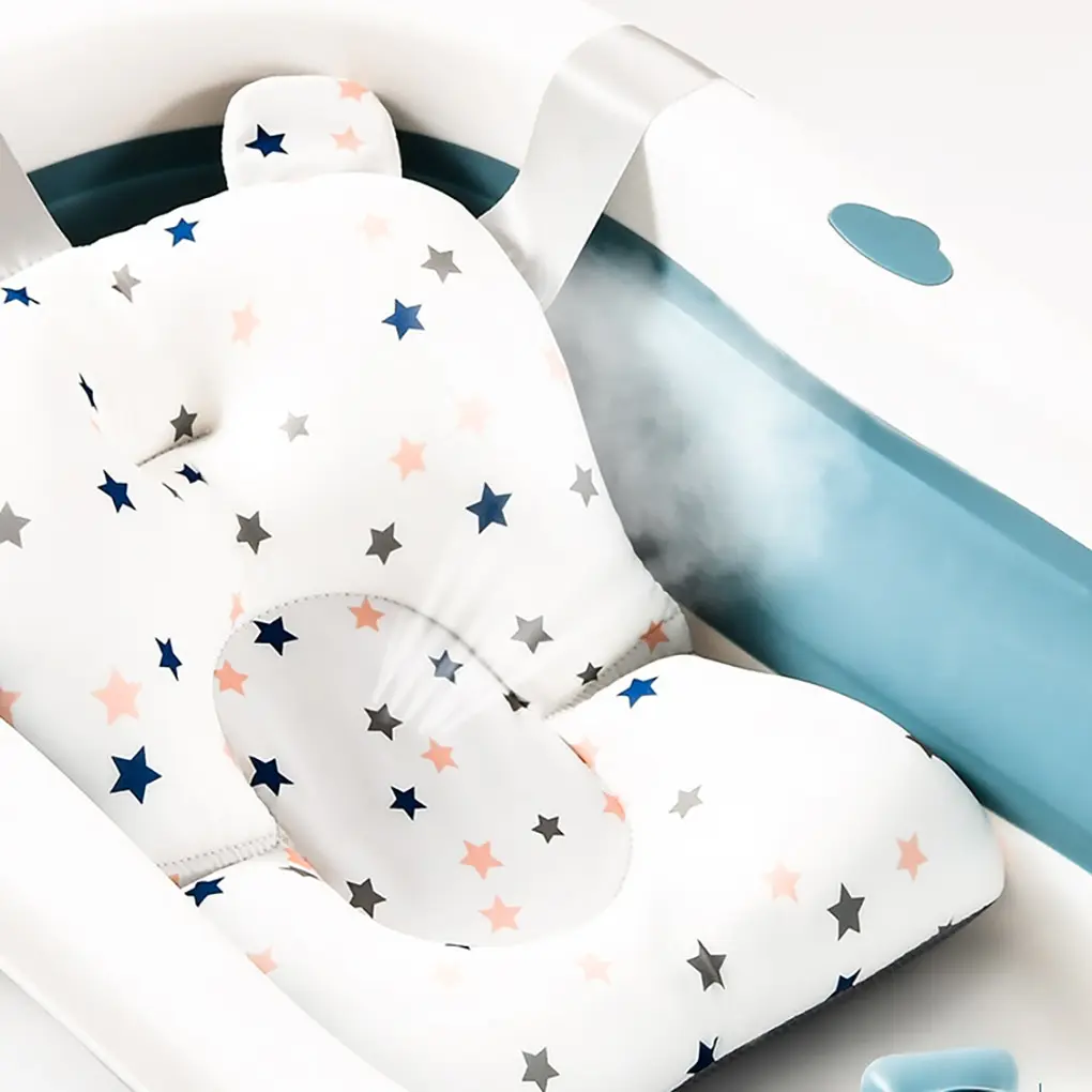 

Hot Baby Shower Bath Tub Pad Non-Slip Bathtub Seat Support Mat Newborn Safety Security Bath Support Cushion Foldable Soft Pillow