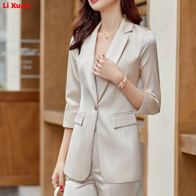 Superior Quality Spring Summer Formal Ladies Fashion Blazer Women Business with Sets Work Wear Office Casual Pants Jacket Suits