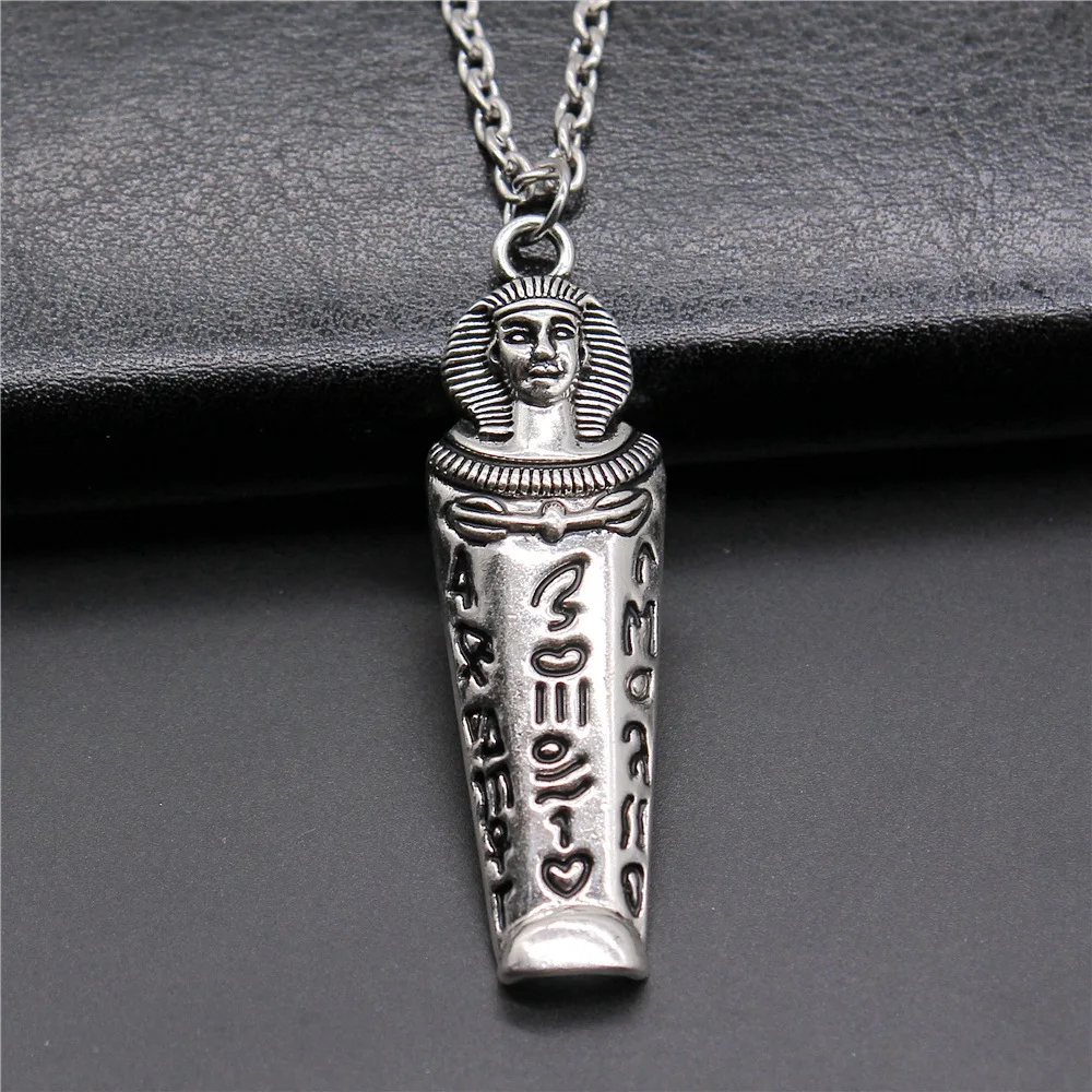 Винтажное ожерелье серебряного цвета в античном стиле 49x1, 5 мм, женское и мужское длинное ожерелье, модные ювелирные аксессуары