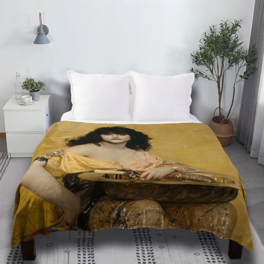 

Wwdits Nadja Hd White Leopard Print Asian Bedding Plaid With Tassels Bohemian Throw Blanket