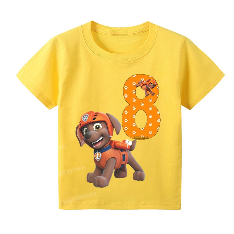 Футболка с рисунком аниме лапа пэтorl футболки Зумы летняя одежда для мальчиков и