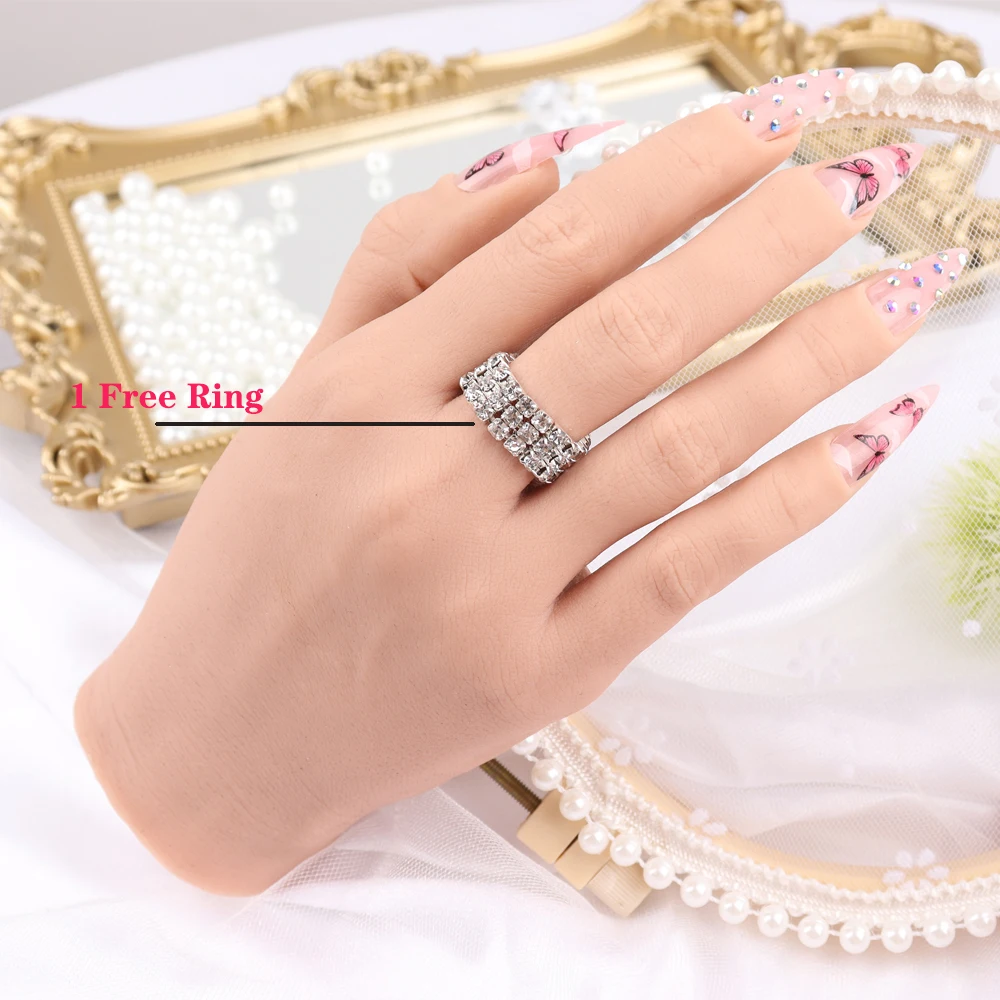 Manicure Practice Hand Model Realistic Artificial Silicone Nail Art Hands Fingers Can be Bent Nail Show Nails Accessories Tools