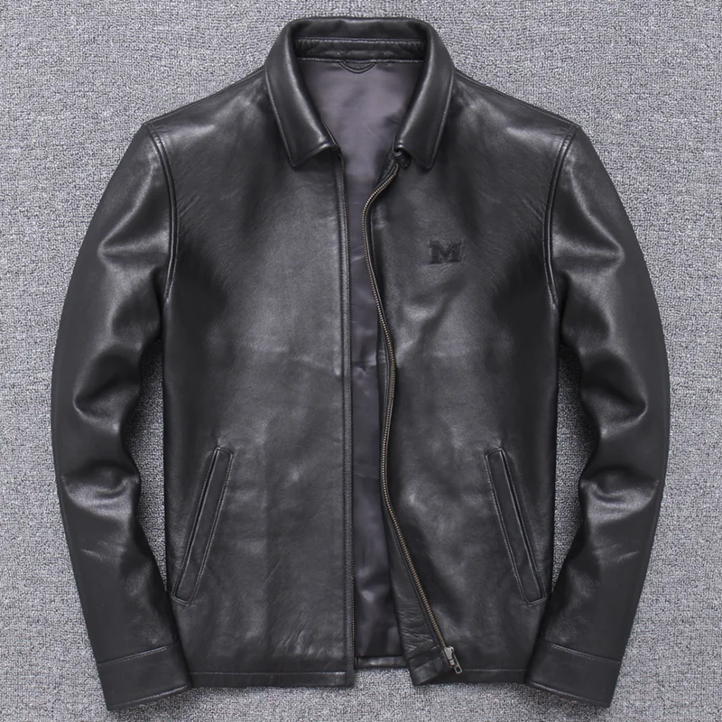 

YR!Free shipping.100% genuine leather jacket for men.2023 Classic casual father's leather coat.soft sheepskin cloth.wholesales