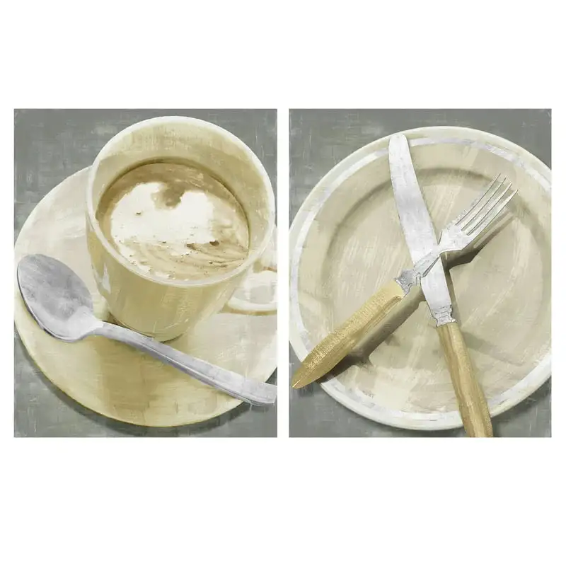 

I, II by Tania Bello Coffee and Dinnerware Canvas Art Set of 2