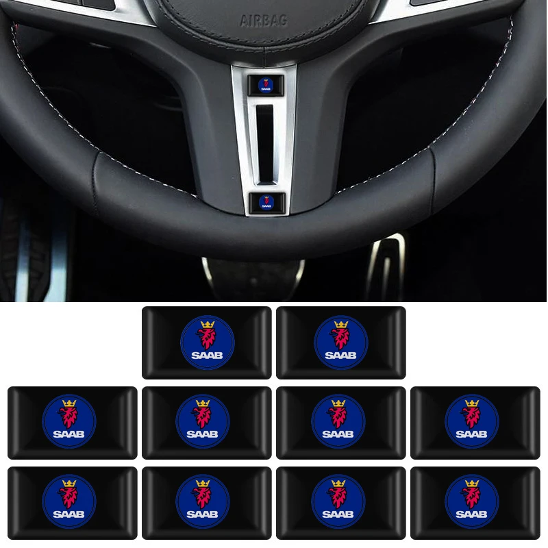 

10x New Design Car Styling Glue Decals Badges Car Styling Stickers For SAAB 93 Vector Aero Pantalla Radio Android 95 Gripen 92