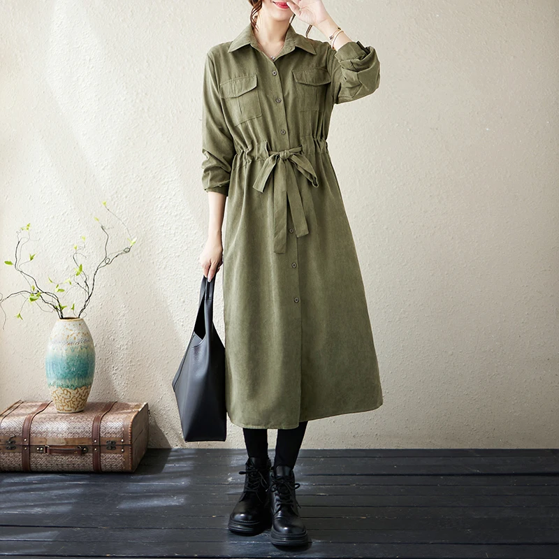 

Женское однобортное платье-блузка с бантом на поясе