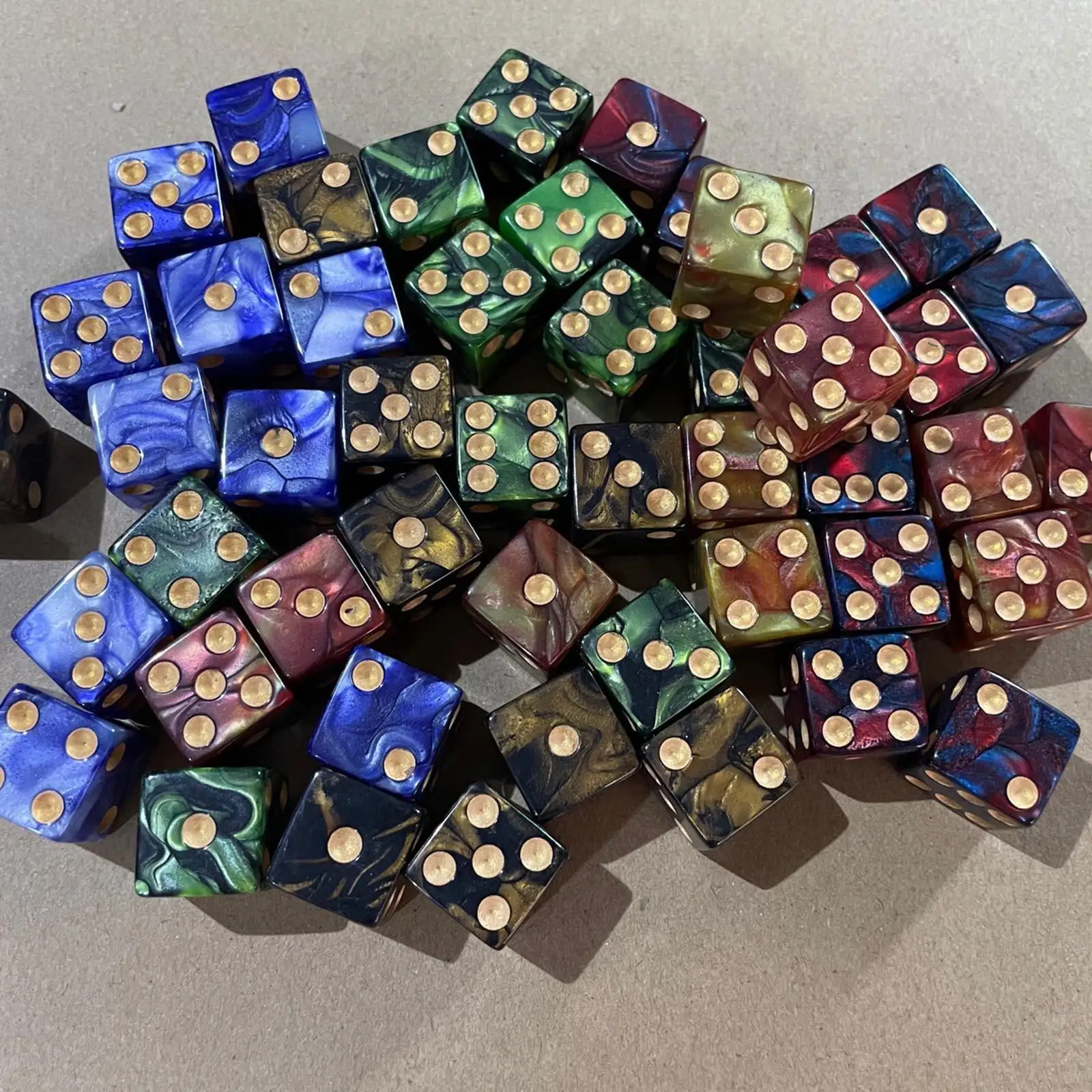 

10pcs 6 Sided Dices Set Acrylic Role Playing Game Dices Party Toys 16mm for DND Math Teaching Board Game Props