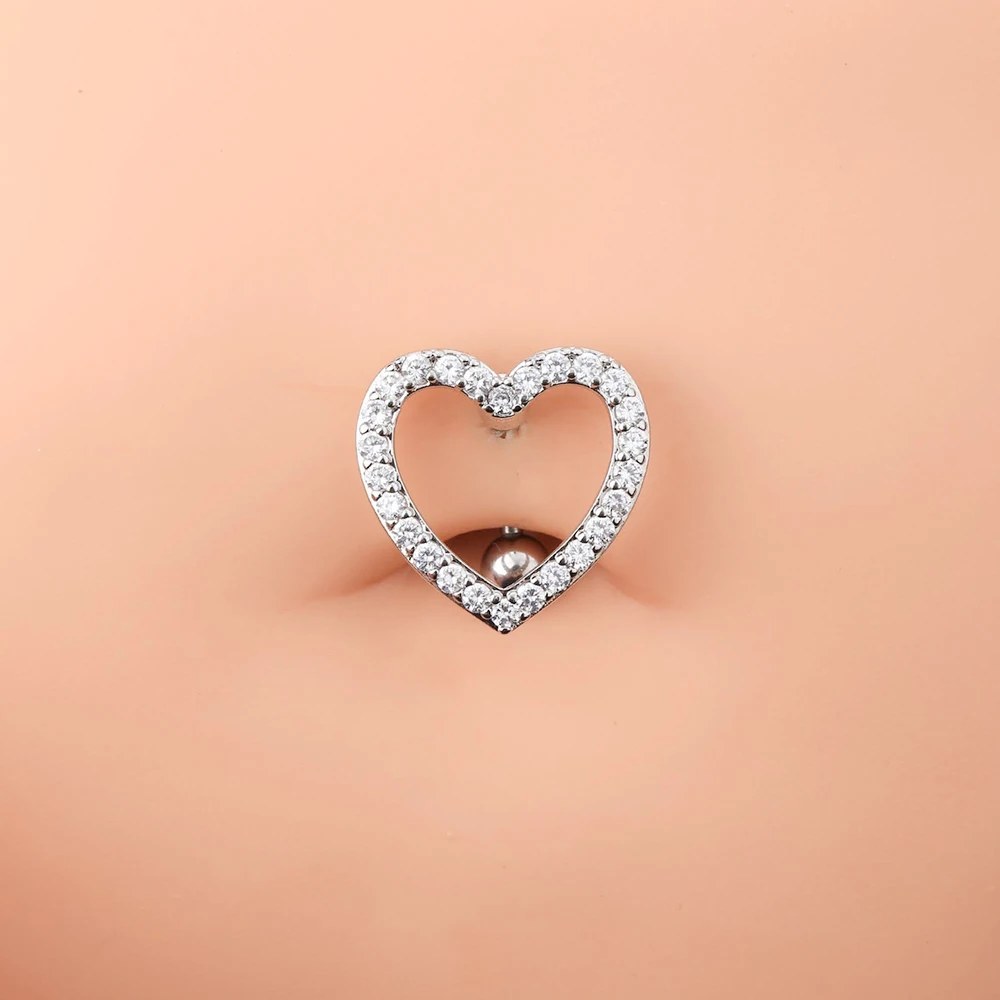 Панк Сердце пупка кольцо хирургическая сталь перевернутая штанга пирсинг для пупка пирсинг для пирсинга живота Ombligo Umbigo Oreja