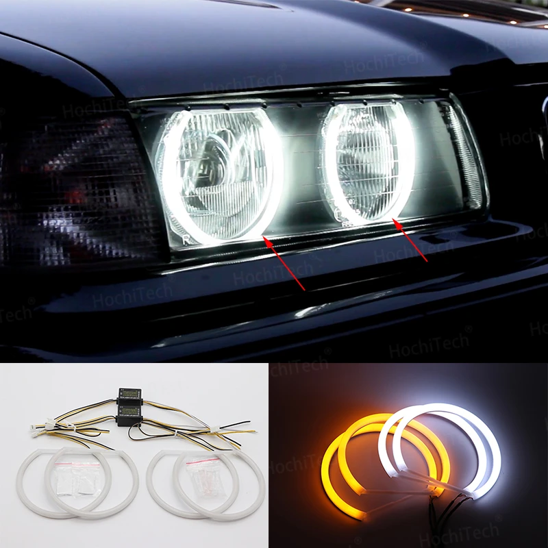 Cotton Headlight Halo Angel Demon Eyes Kit angel eyes light for BMW 3 series E30 E36 M3 333i 325i 323i 316i 318i 325td 1982-2000