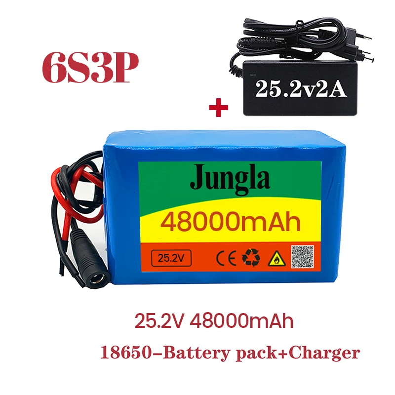 

Free ShippingQuality 6S3P 25.2V 48000mAh 24V 18650 Li Ion Battery Electric Bicycle Moped Li Ion Battery+charger
