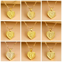 women letter necklace heart shaped a z alphabet pendant clavicle chain lady jewelry party gift bijoux choker gold color