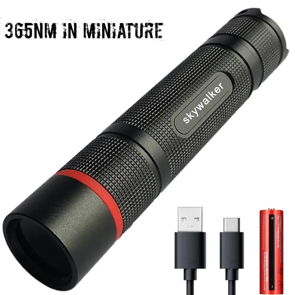 

V3 365nm Black Light UV Flashlight Rechargeable 18650 USB-C Fast Charge Port Professional Grade High Power Upgrade LED